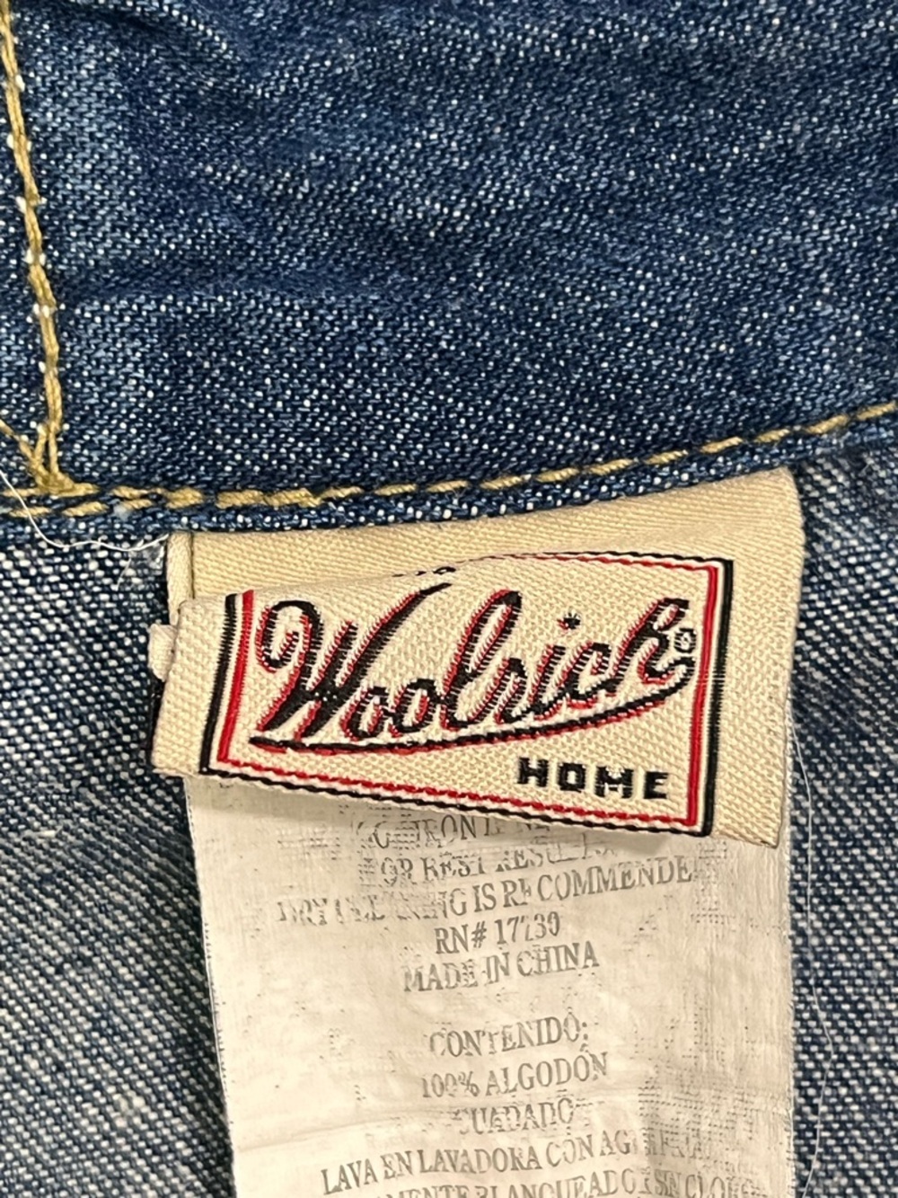 Woolrich Blue Jean Denim Tab Top Curtain Panels (Set) Drapes Western Boy 52 X 64 - Picture 5 of 6